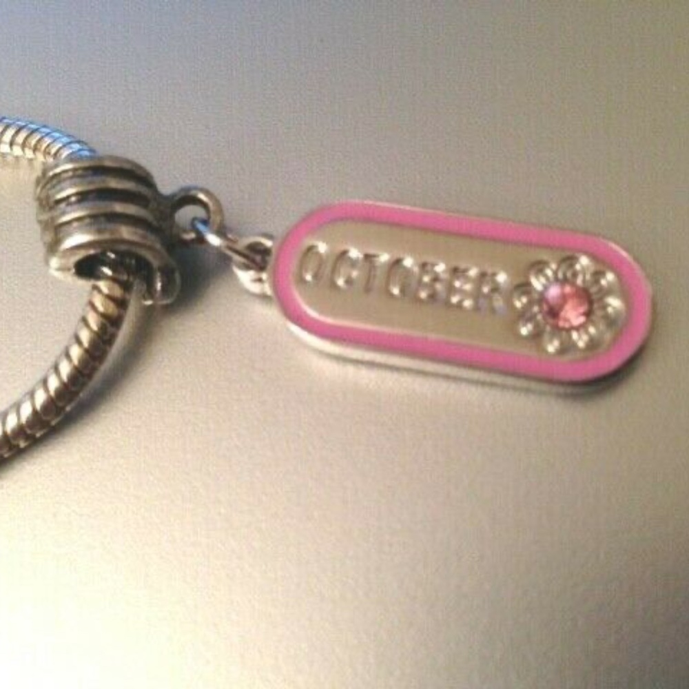 “OCTOBER BIRTHDAY” Dangling Charm Bead For European Style Charm Bracelets